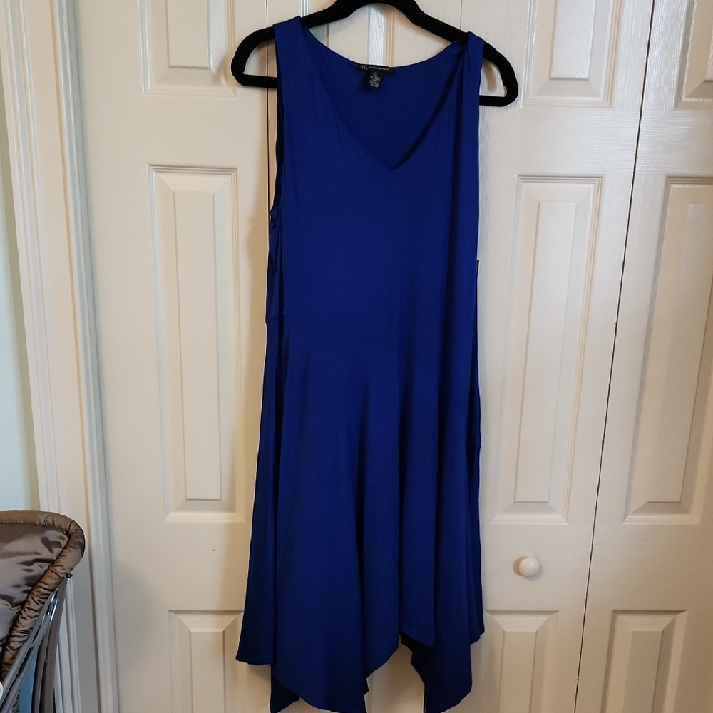 INCElegant Blue Sleeveless Dress Asymmetrical